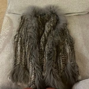 DOLCE CABO mink fur vest gray small